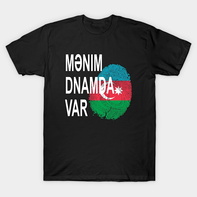 Flag of Azerbaijan in fingerprint T-Shirt by A Zee Marketing